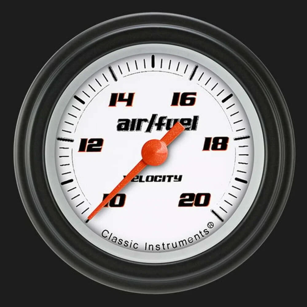 Velocity White 2 1_8_ Air Fuel Ratio Gauge VS194WBLF